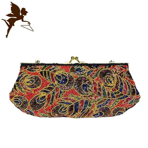 NWT VINTAGE DEADSTOCK LA REGALE Sequin Baguette Evening Bag - Picture 3 of 7